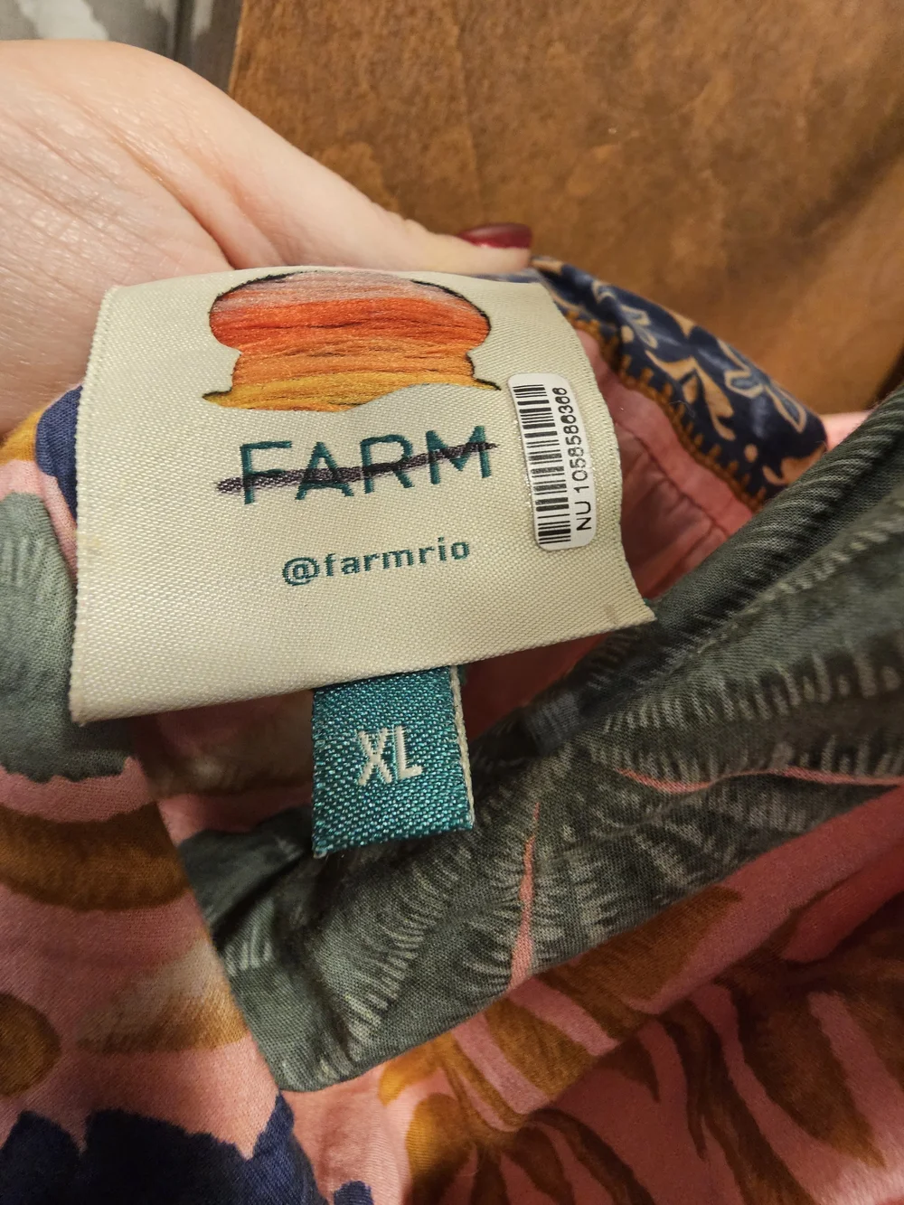 Farm Rio Seashell Tapestry Tiered Pink Midi Dress - Picture 11 of 11